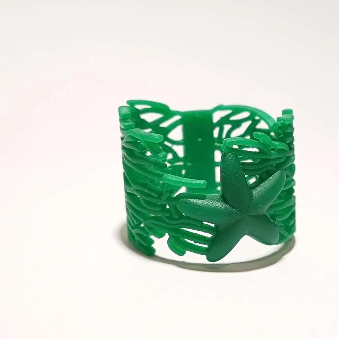 joia 3D de anel com tema fundo do mar