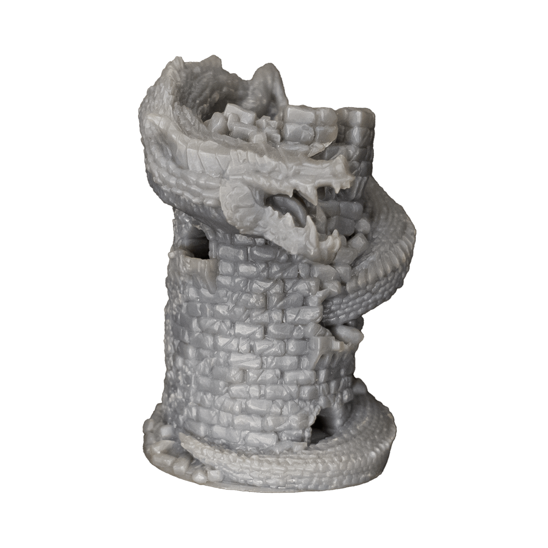 torre de dragão impressa em 3D em resina