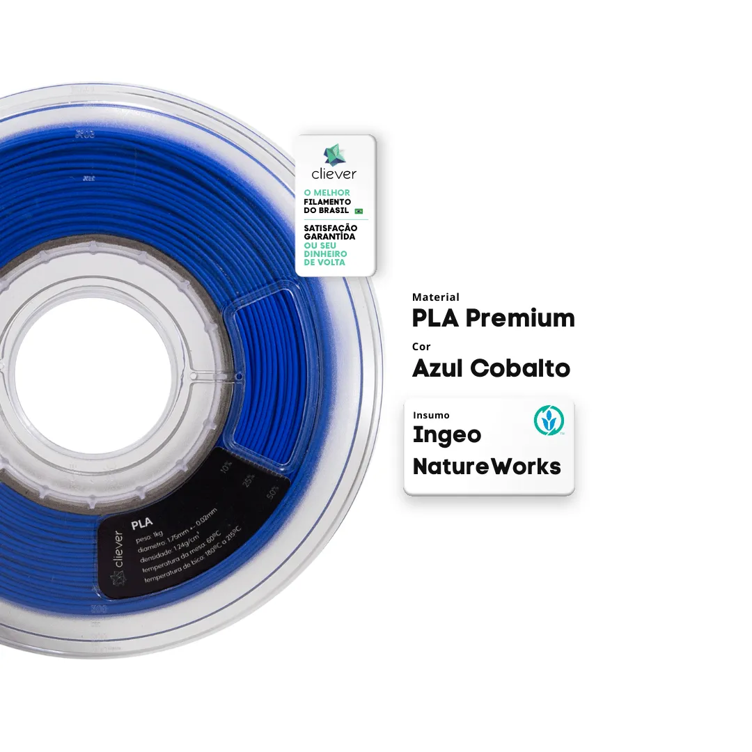 Filamento Cliever 1Kg PLA - Azul Cobalto - Imagem 2