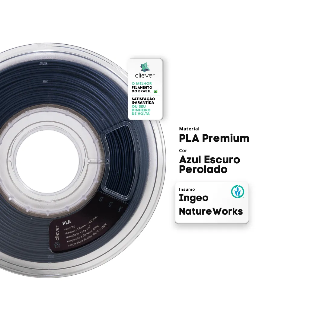 Filamento Cliever 1Kg PLA - Azul Escuro Perolado - Imagem 2