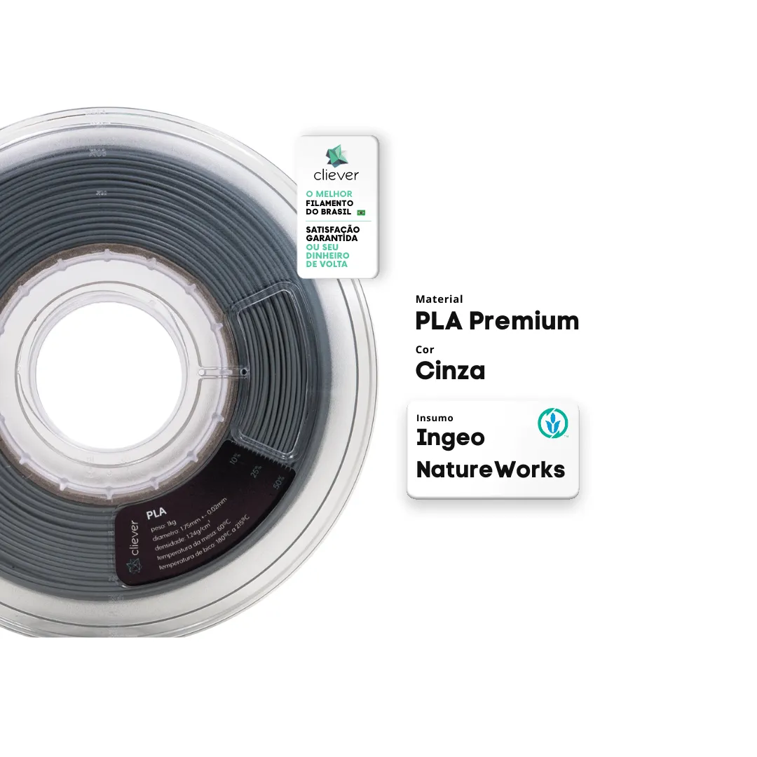 Filamento Cliever 1Kg PLA - Cinza - Imagem 2