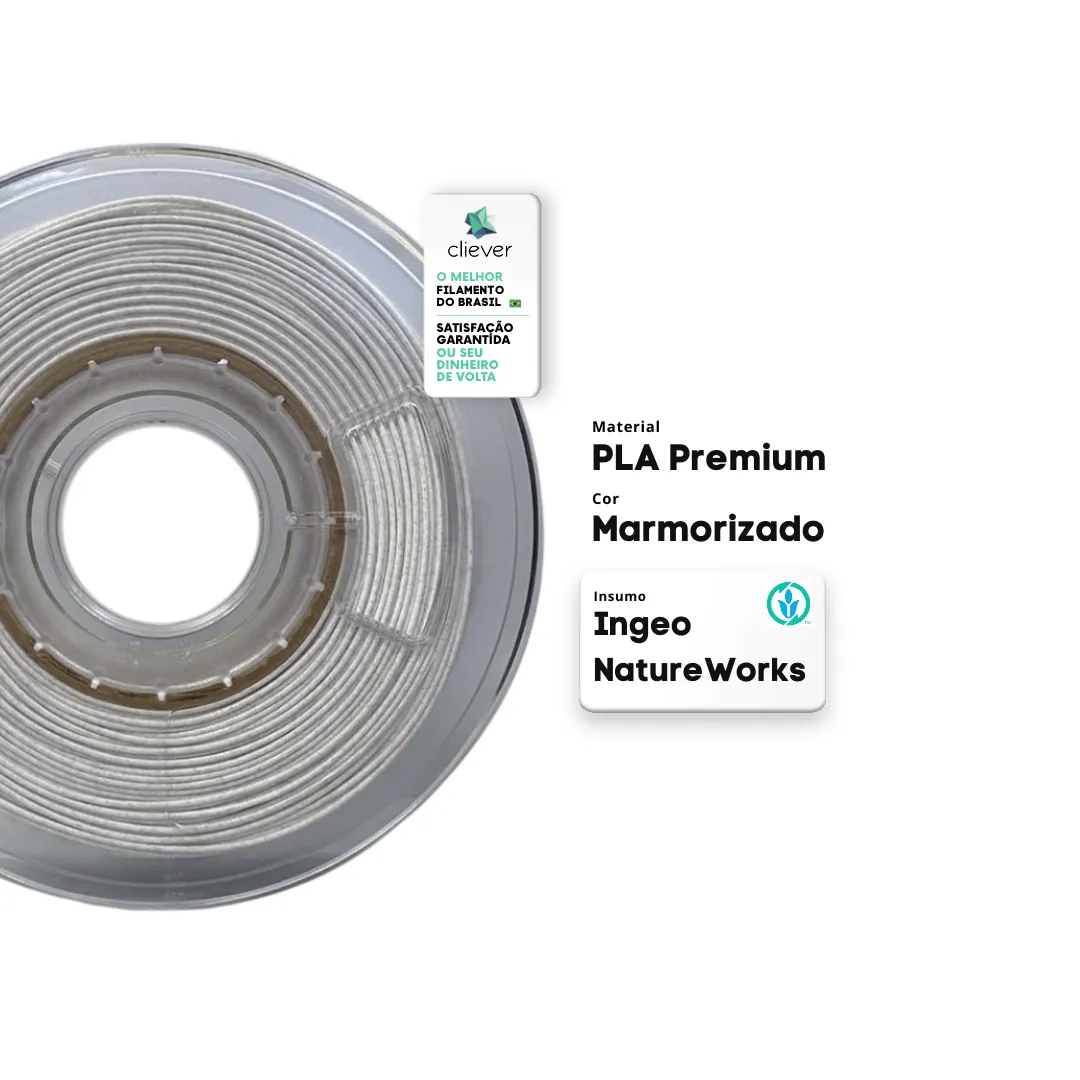 Filamento Cliever 1Kg PLA - Mármore (Marmorizado) - Imagem 2