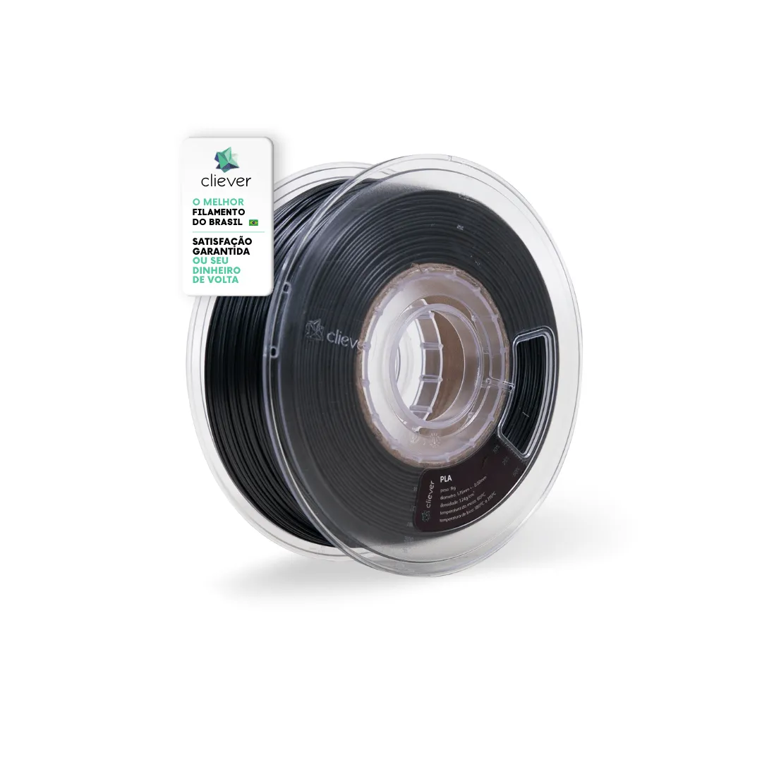 Filamento Cliever 1Kg PLA - Preto Perolado