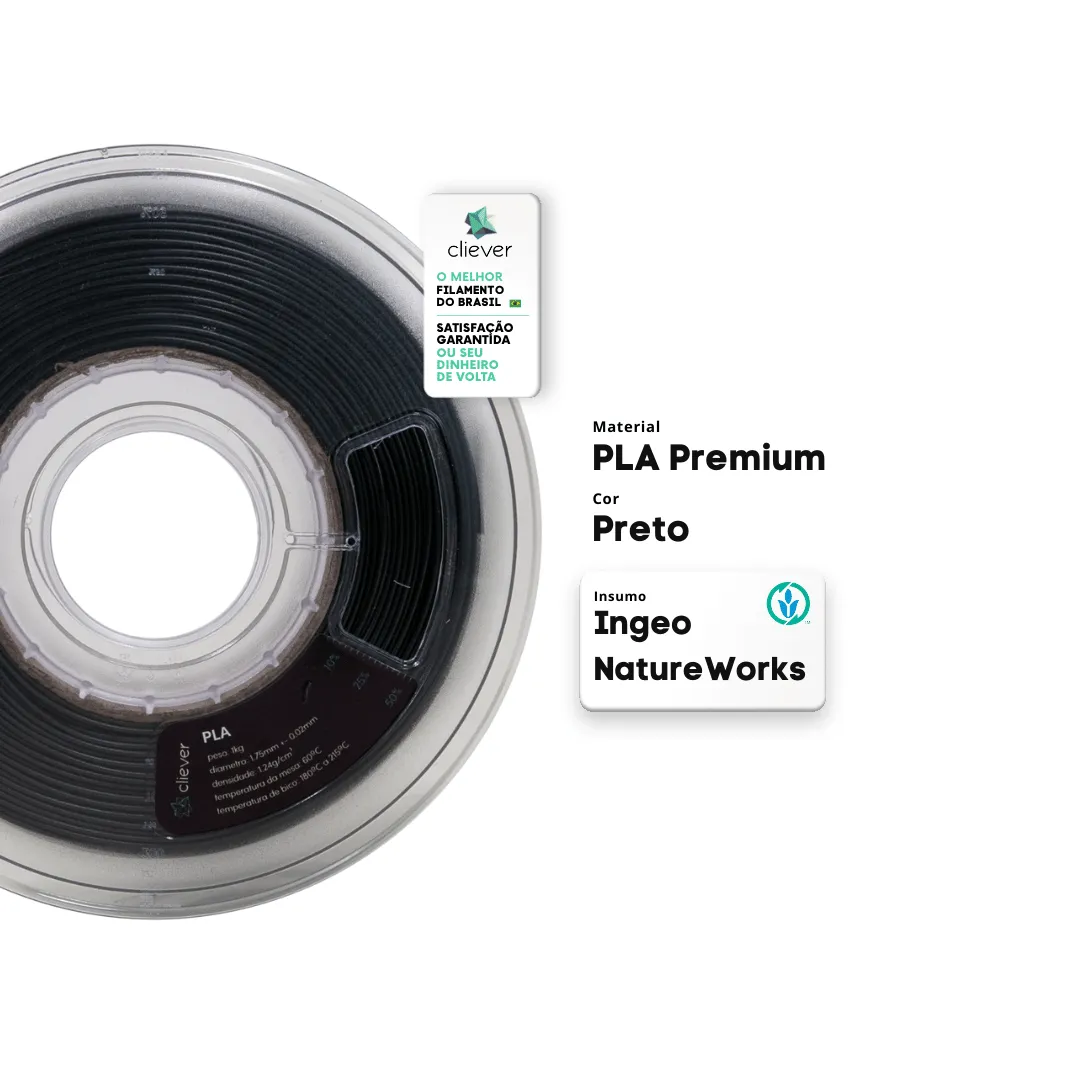 Filamento Cliever 1Kg PLA - Preto - Imagem 2